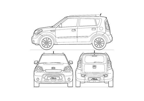 Download drawing KIA Soul Hatchback 2009 in ai pdf png svg formats